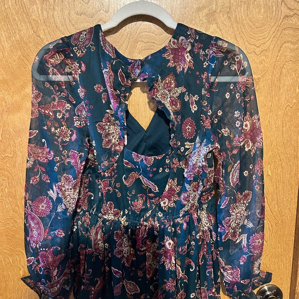 Band of the Free Run the World Pine Paisley Empire Waist Midi Dress - Size XS - Picture 11 of 13